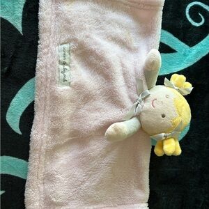 Pink Plush Baby Blanket with Doll